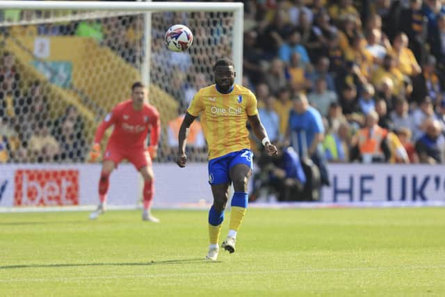 Action during the Sky Bet League 1 match against Shrewsbury Town FC at the One Call Stadium, 21 Sept 2024, Photo credit Chris & Jeanette Holloway / The Bigger Picture.media