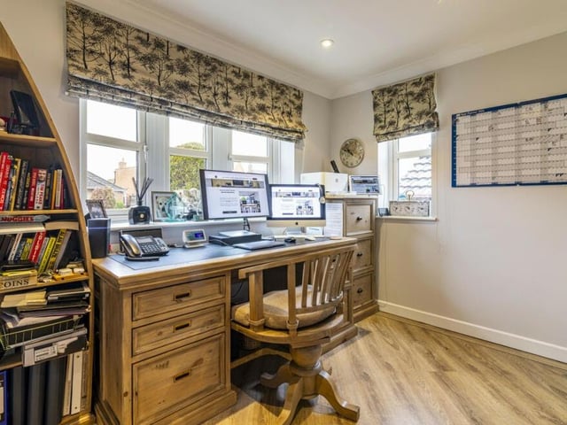 An attractive room at the £750,000 Church Lane property that can be utilised as a home office or study.