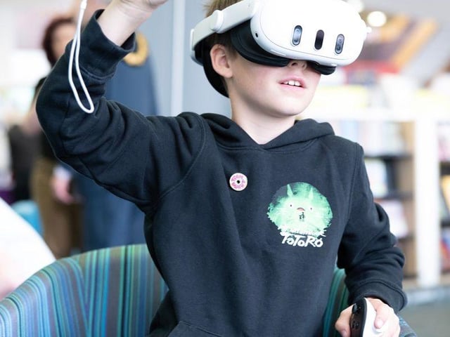All ages enjoyed the launch of Inspire's Virtual Reality Library tour, which is due to continue this weekend at Worksop Library.