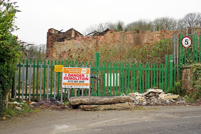 The 18th century Hermitage Mill was destroyed in a blaze. The ruins had to be demolished.