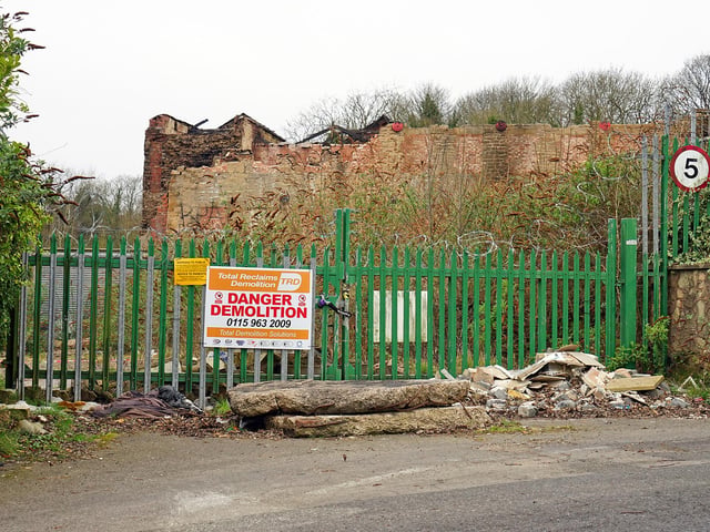 The 18th century Hermitage Mill was destroyed in a blaze. The ruins had to be demolished.