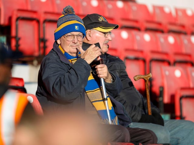 Mansfield Town fans at the defeat to Swindon Town.