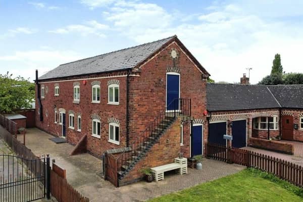 Marvel at this unique character property, a four-bedroom barn conversion, at Manor Farm Mews on Hall Lane, Brinsley. It is on the market for £525,000 with estate agents Purplebricks.
