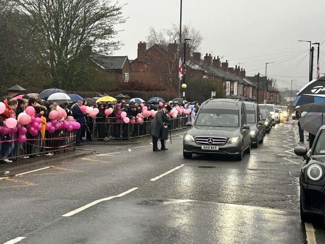 The funeral cortege paused outside Quarrydale Academy in Sutton