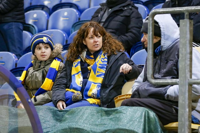 Mansfield Town fans ahead of the draw with Grimsby Town.
