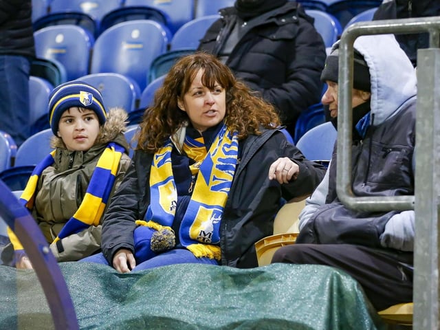 Mansfield Town fans ahead of the draw with Grimsby Town.