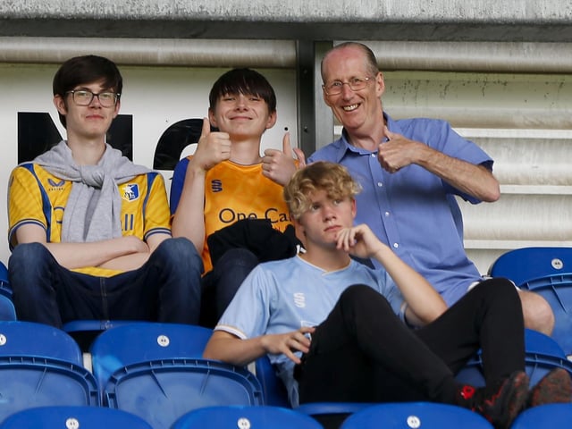Mansfield Town fans ahead of the game with Colchester United.
