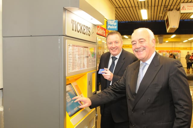 A new ticket machine got the attention Coun Iain Malcolm and Nexus Director General Bernard Garner in 2011.
