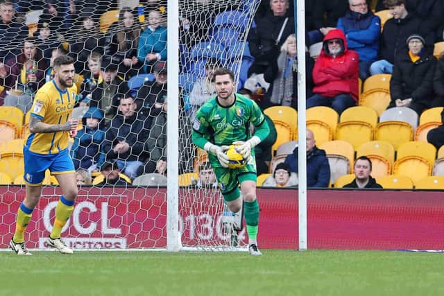 Mansfield Town goalkeeper Harry Lewis at the Sky Bet League 1 match against Exeter City FC at the One Call Stadium, 07 Feb 2026, Photo credit Chris & Jeanette Holloway / The Bigger Picture.media