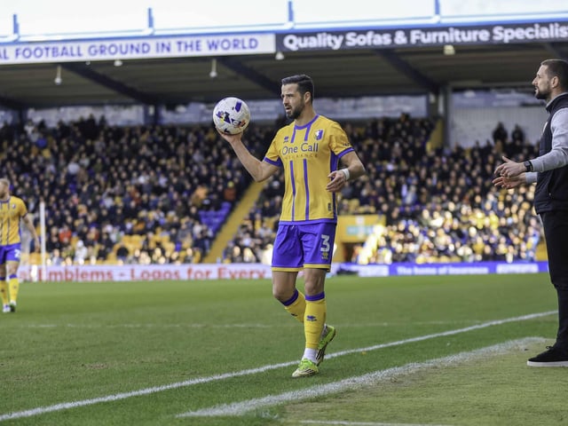 Came on for Sweeney on 64 minutes and slotted in well with a steady 30 minutes in his usual left-back berth as Stags switched to a back four.