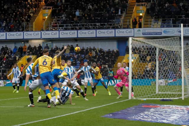 Action during the Sky Bet League 1 match against Huddersfield Town FC at the One Call Stadium, 21 Sept 2024, Photo credit Chris & Jeanette Holloway / The Bigger Picture.media