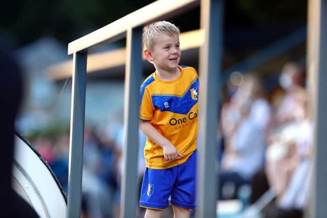 This Stags fans enjoys a pre-season game at Matlock Town.