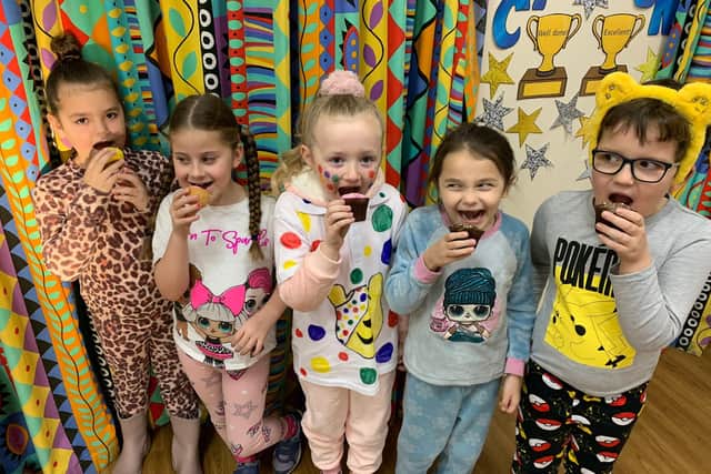 The students enjoyed eating cake during lessons.