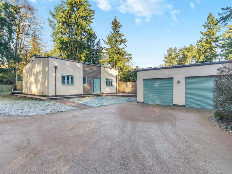 Once on the driveway, this is how the property looks. It's fair to say there is nothing else like it, particularly with its woodlands surroundings..