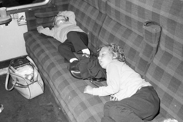 Two Clipstone youngsters rest after a busy day in 1973.