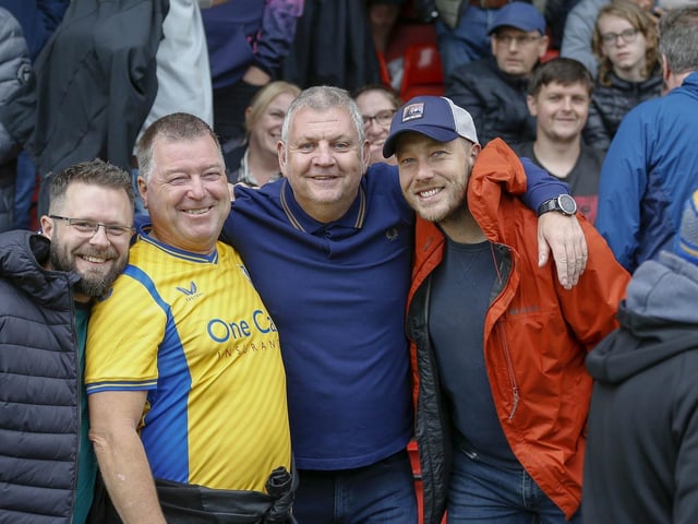 Mansfield Town fans ahead of the opening day draw at Crewe.