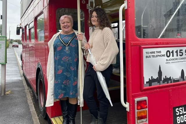 Visitors could hop on and off the red bus to travel around Greasley parish for the day.
