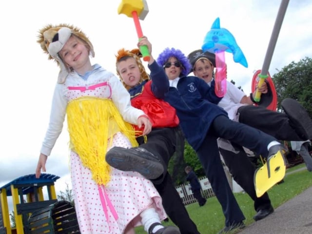 A whole range of different looks and costumes on show for It's A Knockout Day in 2010.