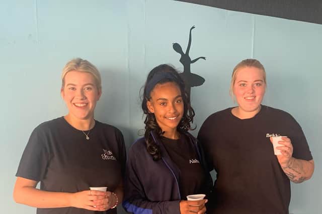 Staff members (from left) Shianne Ambers, Aisha Topham and Rebecca Elderkin.