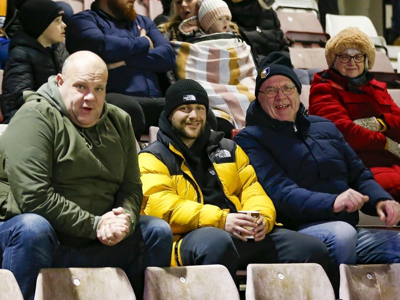 Mansfield Town fans at Northampton Town last night.