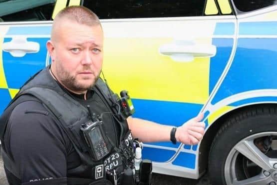 PC John Skelton will be one of the team out checking motorists tyres in Nottinghamshire this month. Photo: Nottinghamshire Police