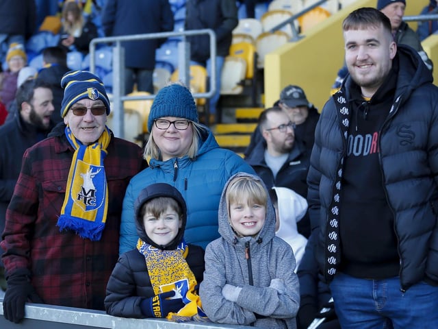 Stags fans at the Boxing Day match against Northampton Town.