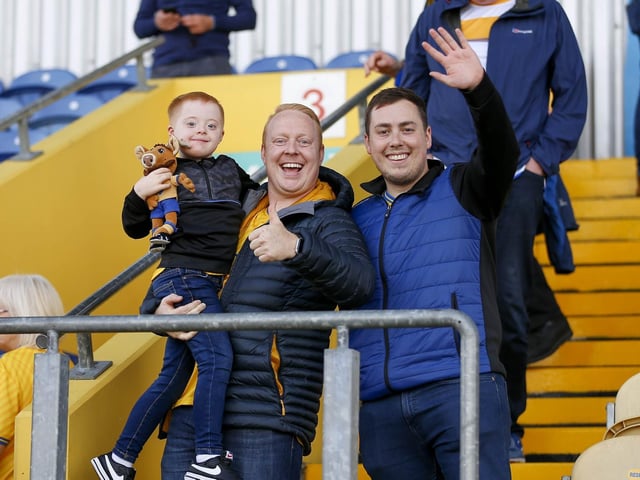 Mansfield Town fans ahead of the win over Stockport County.