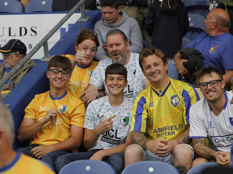 Mansfield Town fans before the 3-3 draw with Burton Albion.