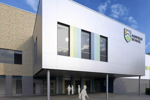 A computer-generated image of the new development at Ashfield School in Kirkby, which is the subject of a planning application.