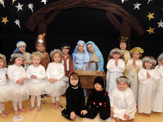 St Peters C o E School, Mansfield in 2010 Shai Florence and Libby Gascoyne as angels