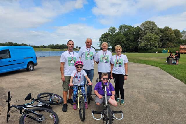 William and family at the end of the challenge.