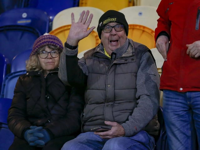 Mansfield Town fans ahead of the draw with Grimsby Town.