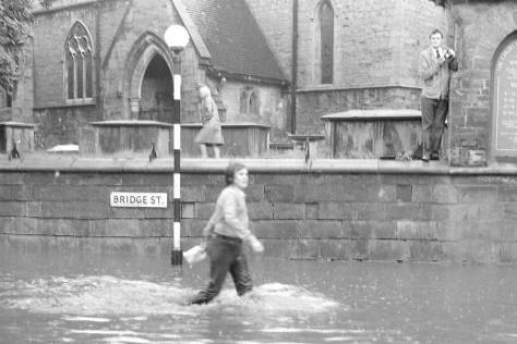 Flooding on Bridge Street. July, 1973.