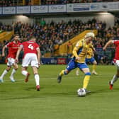 Action during Stags' Sky Bet League 2 match against Wrexham AFC at the One Call Stadium, 03 Oct 2023
Photo credit : Chris & Jeanette Holloway / The Bigger Picture.media