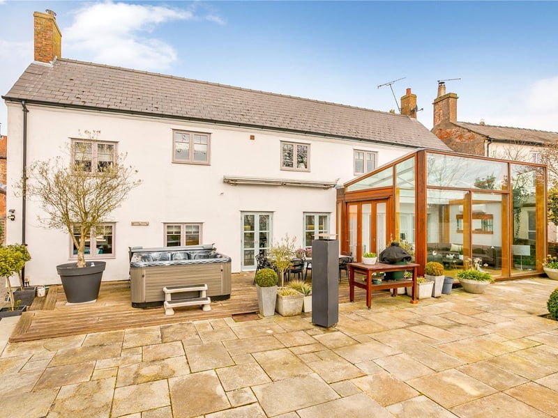 There is a large, elevated terrace, offering marvellous, unobstructed countryside views to the south