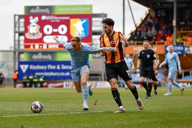 Davis Keillor-Dunn on his debut at Bradford City. Photo by Chris Holloway / The Bigger Picture.media
