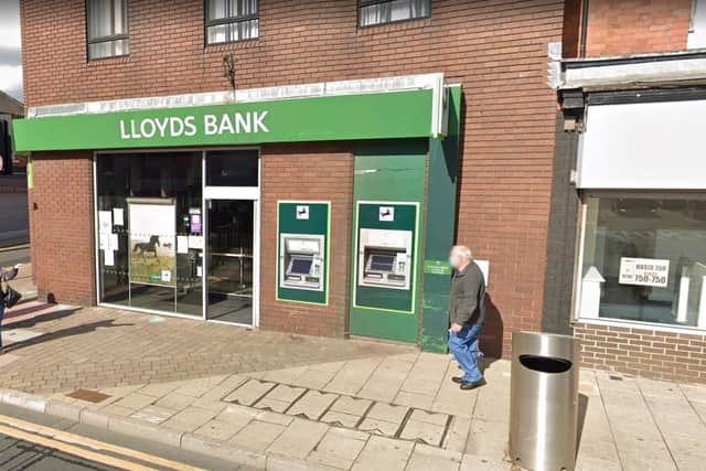 The old Lloyds Bank branch on Station Street, Kirkby, which closed in February 2022.