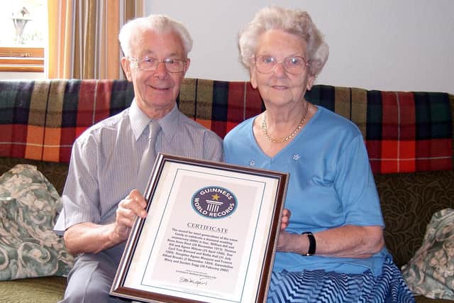 Gordon with his wife Gwendoline, pictured in 2004