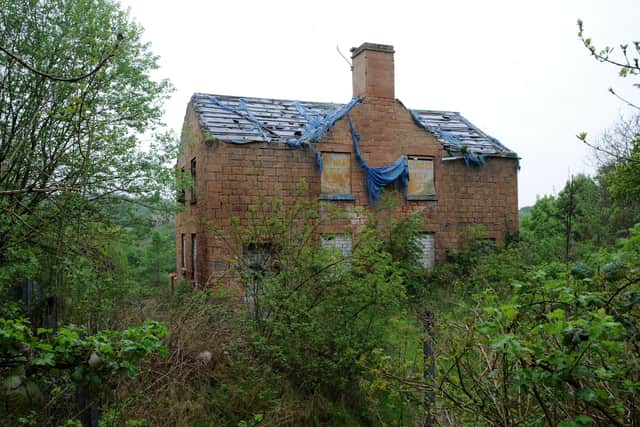 The derelict cottages on the site of Bath Mill, Bath Lane, Mansfield.