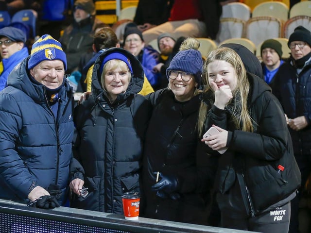 Mansfield Town fans at last night's draw with Sutton United.
