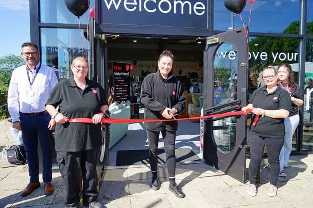 A new Salvation Army donation centre has opened in Mansfield. Manager Claire Haynes cuts the ribbon.