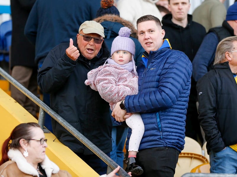 Mansfield Town fans at the win over Grimsby Town.