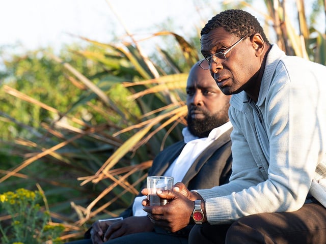 Michael Balogun (Harry Summers) and David Harewood (Denis Bottomley). This image belongs to the BBC.