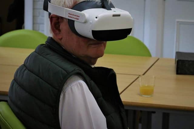 Patient using VR headset