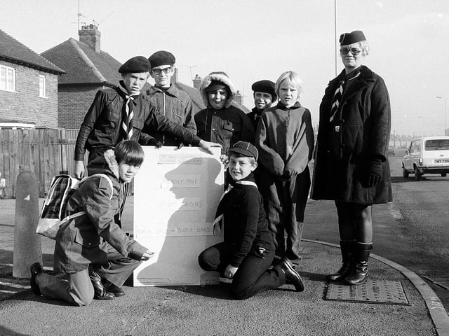 An Ollerton Scouts Mile of Pennies in 1974.
