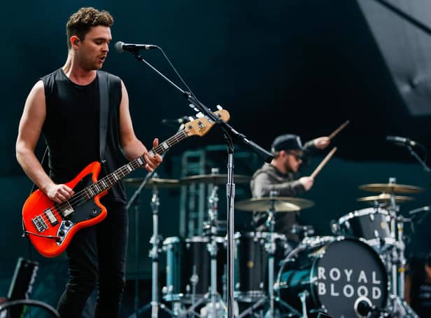Royal Blood - singer/bassist Mike Kerr and drummer Ben Thatcher - on stage at Lollapaloosa Sao Paulo in Brazil in 2018.