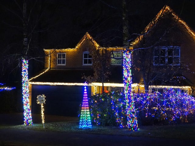 The lights create a superb colourful display