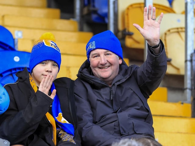 Mansfield Town fans ahead of the draw with Colchester United.