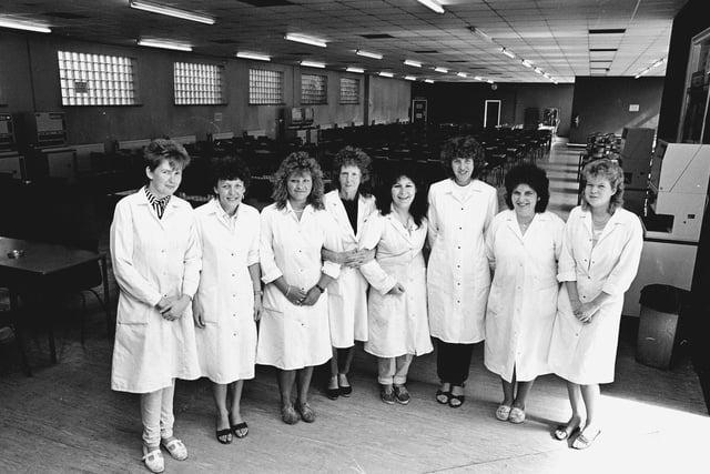 Mansfield Hosiery Mills staff picture, early eighties.