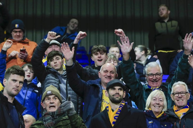 Mansfield Town fans who made the trip to Tranmere Rovers.